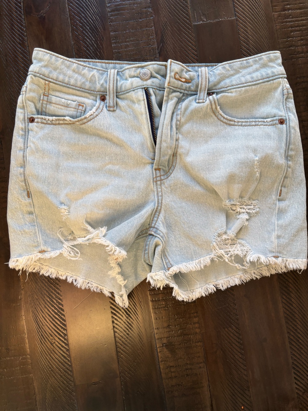 Old Navy Light Blue Distressed Denim Shorts
